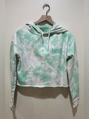 In-N-Out Burger Green & White Tie Dye Cropped Hoodie Sweatshirt - Women’s XS